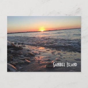 Carte postale coucher de soleil sur l'île de Sanib