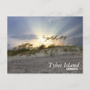 Carte Postale Coucher de soleil sur l'île de Tybee, Géorgie