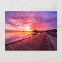 Coucher de soleil sur l'île des Maldives | Water V