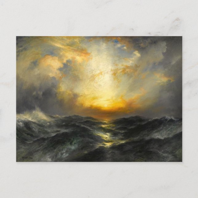 Carte Postale Coucher de soleil sur l'océan (Devant)