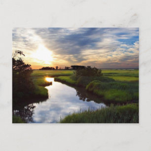 Carte Postale Coucher de soleil sur Marsh Bombay Hook Deleware