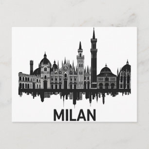 Carte Postale Coucher de soleil sur Milan Italie