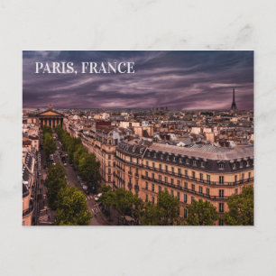 Carte Postale Coucher de soleil sur Paris France Tour Eiffel Pho