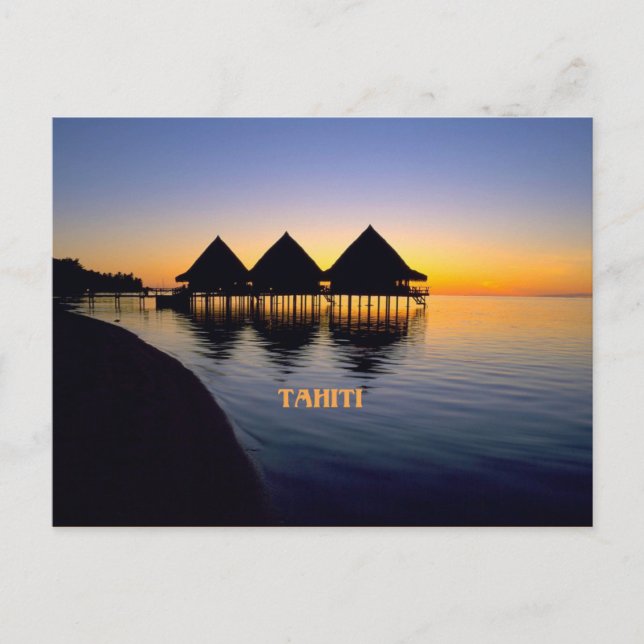 Carte Postale Coucher de soleil tahitien (Devant)