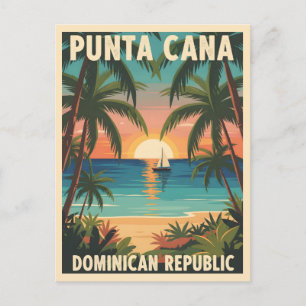 Carte Postale Coucher de soleil tropical à Punta Cana en Républi