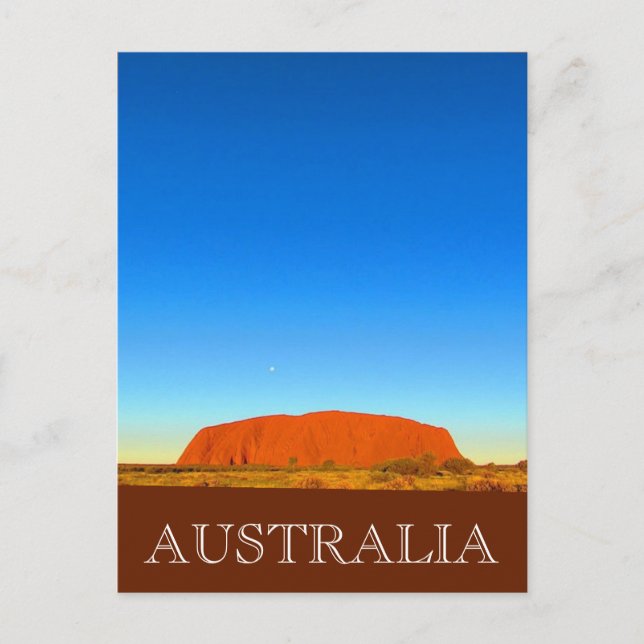Carte Postale coucher de soleil uluru bleu (Devant)