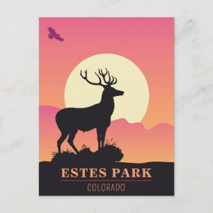 Carte Postale Coucher de soleil vintage à Estes Park, Colorado
