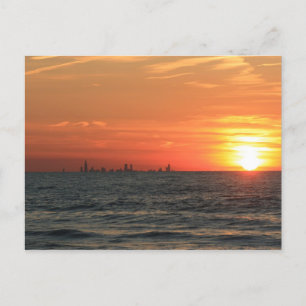 Carte Postale Coucher du soleil 1 du lac Michigan