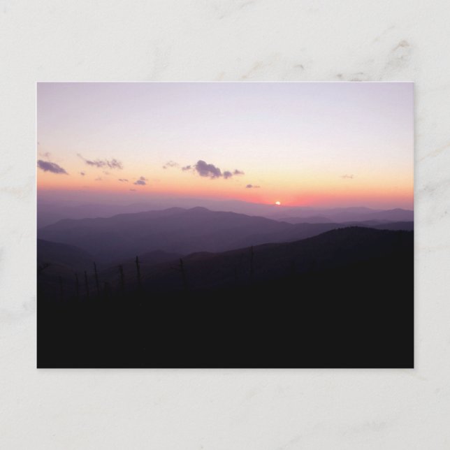 Carte Postale Coucher du soleil au dôme de Clingman (Devant)