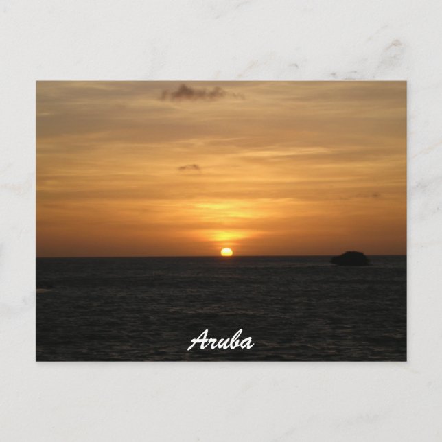 Carte Postale Coucher du soleil dans Aruba (Devant)
