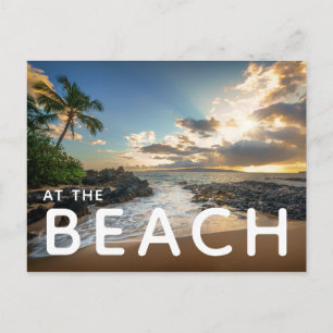 Carte Postale Coucher du soleil de crique de plage de Makena