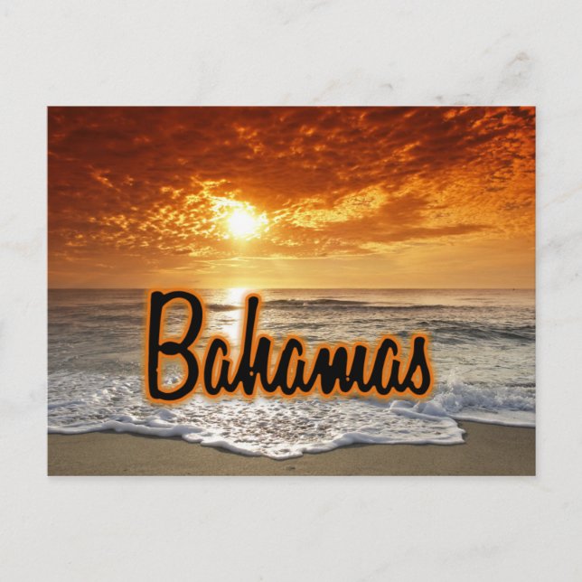 Carte Postale Coucher du soleil des Bahamas (Devant)