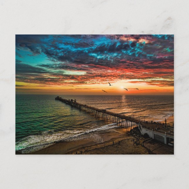 Carte Postale Coucher du soleil d'Oceanside (Devant)