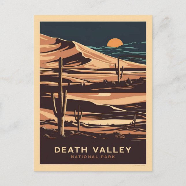 Carte Postale Coucher du soleil du parc national de la vallée de (Devant)