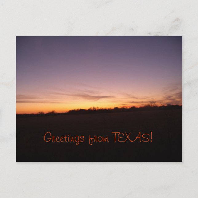 Carte Postale Coucher du soleil du Texas (Devant)