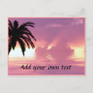 Carte Postale Coucher du soleil rose de plage