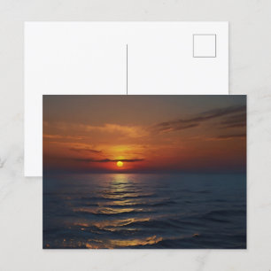 Carte Postale Coucher du soleil sur l'art marin
