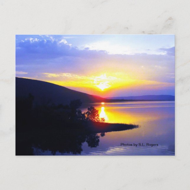 Carte Postale Coucher du soleil sur le lac Sardis (Devant)