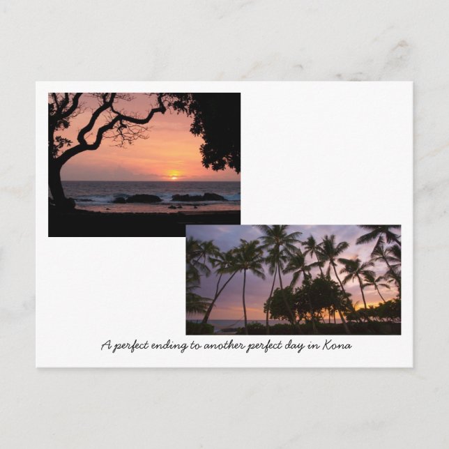Carte Postale Couchers de soleil à Kona (Devant)