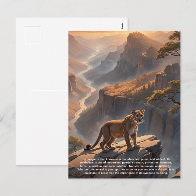 Carte postale Cougar (Devant / Derrière)