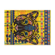 Cougar sur Bright Yellow Arrière - plan Post Card