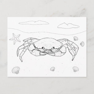 Carte postale Couleur adulte de crabe