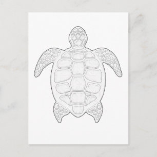 Carte postale Couleur adulte de tortue de mer