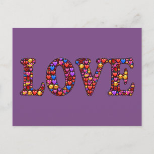 Carte postale couleur coeur