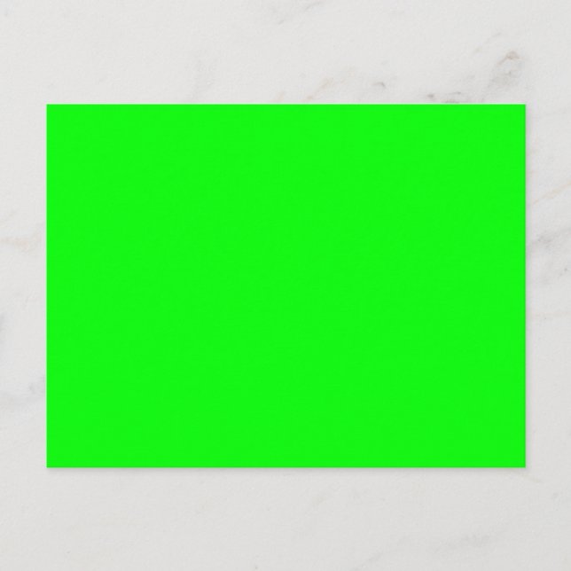 Carte Postale Couleur d'accentuation verte brillante au néon bri (Devant)