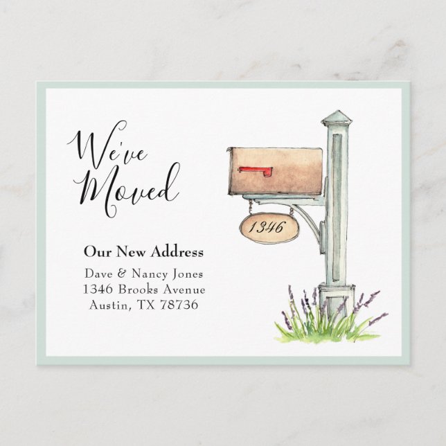 Carte Postale Couleur d'aquarelle de boîte aux lettres Nouvelle  (Devant)