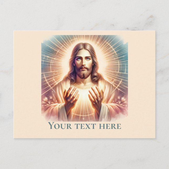 Carte Postale Couleur d'aquarelle des mains de Jésus (Devant)