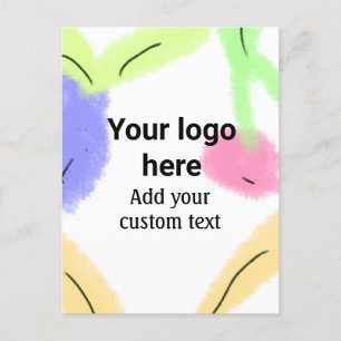 Carte Postale Couleur d'aquarelle rouge simple ajouter votre log
