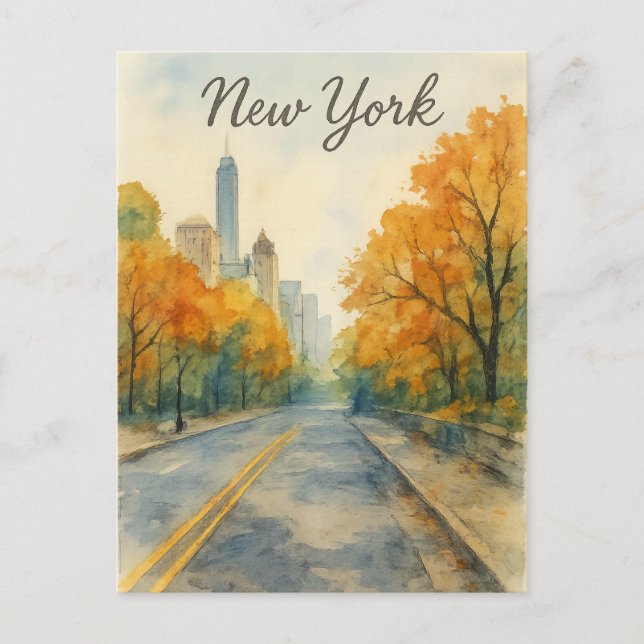Carte Postale couleur de l'eau new york (Devant)