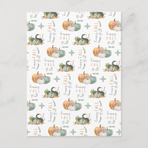 CARTE POSTALE COULEUR D'EAU CITROUILLES ET GOURDS