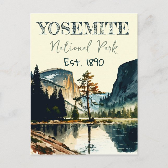 Carte Postale Couleur d'eau du parc national Yosemite Coucher de (Devant)
