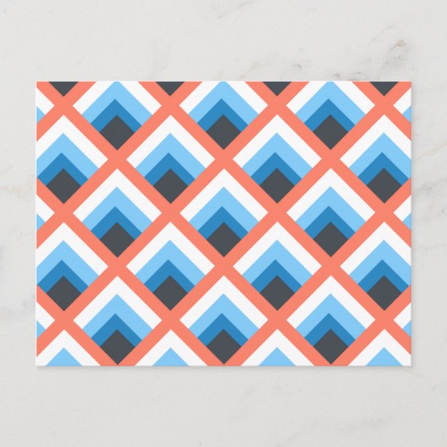 Carte Postale Couleur des motifs géométriques Abstraits rose ble (Devant)