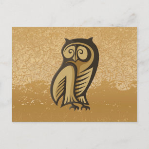 Carte Postale Couleur du symbole de hibou