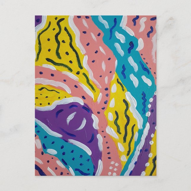 Carte Postale Couleur et flux peinture Abstraite (Devant)
