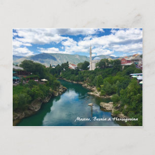 Carte postale couleur Mostar avec écriture