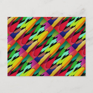 Carte Postale Couleur noire avec design d'art au milieu