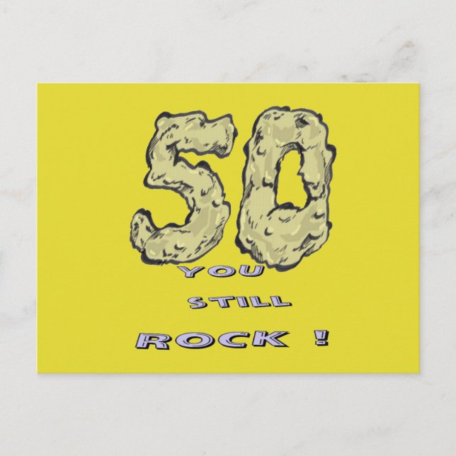 Carte postale couleur personnalisée pour le 50e an (Devant)