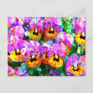 Carte Postale Couleur rose turquoise couleur éclaboussure de cou