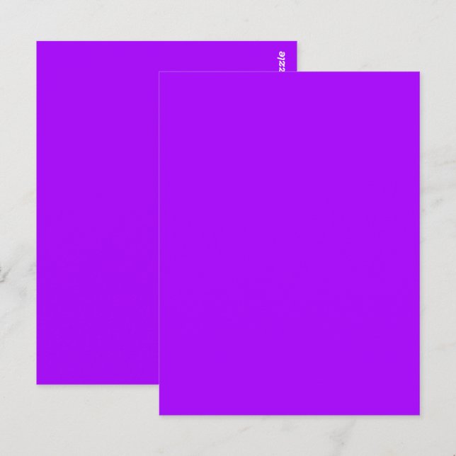 Carte Postale Couleur solide psychédélique violet électrique (Devant / Derrière)