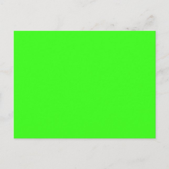 Carte Postale Couleur solide verte néon (Devant)