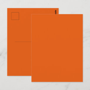 Carte Postale Couleur Uni Orange Épice Citrouille Ancienne École
