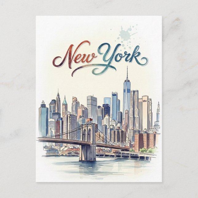 Carte Postale couleur wtare new york (Devant)