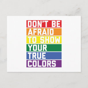Carte Postale Couleurs arc-en-ciel LGBTQ Idée cadeau mois fier