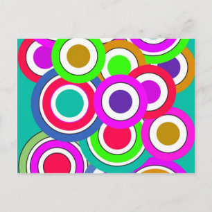Carte Postale Couleurs Cercle, Mur, Formes Arrondies, Style Art 