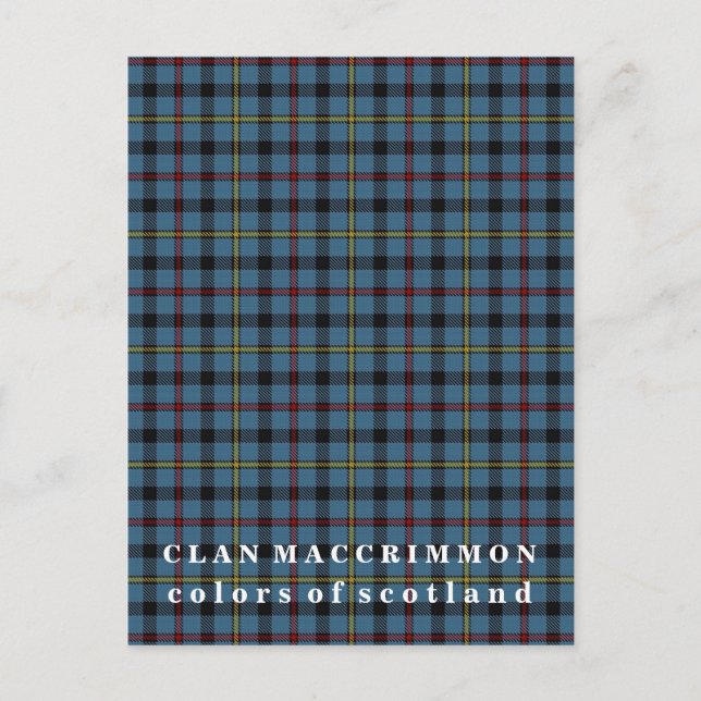 Carte Postale Couleurs de l'Ecosse Clan MacCrimmon Tartan (Devant)