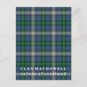 Carte Postale Couleurs de l'Écosse Clan MacDowell Tartan